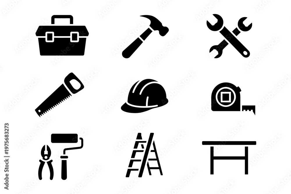 Fototapeta premium Vector of essential construction and diy tools