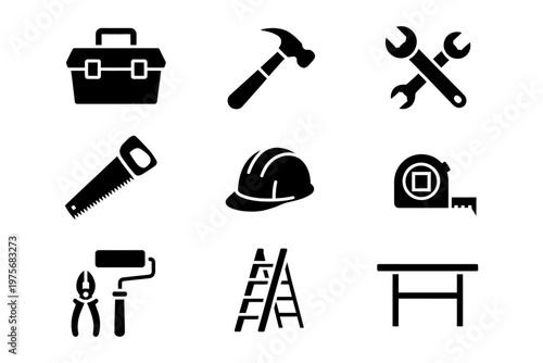 Vector of essential construction and diy tools