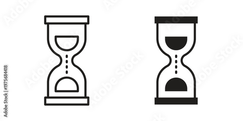 Hourglass icon vector design set. Icon Symbol Black Outline and Solid