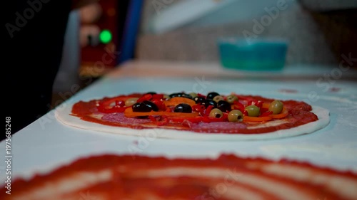 Professional Pizzaiolo Chef Makes Traditional Italian Pizza