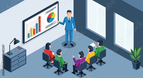 Businessman presenting to a meeting.