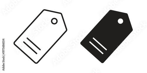 Label icon vector design set. Icon Symbol Black Outline and Solid