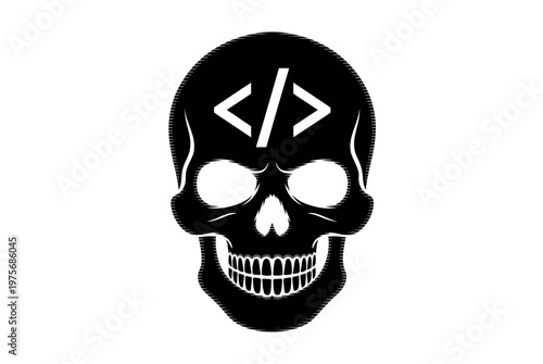 Cyber Threat Skull Alert Symbol