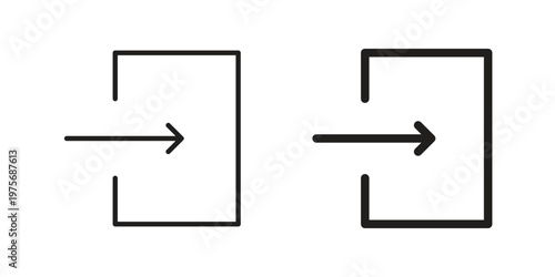 Log in icon vector design set. Icon Symbol Black Outline and Solid