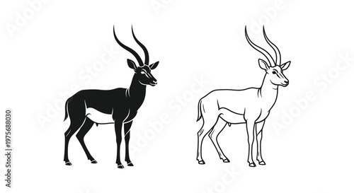 African Antelope Species Comparison Guide Vector