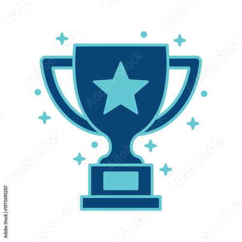 Award trophy icon with star and sparkles symbolizing achievement and success