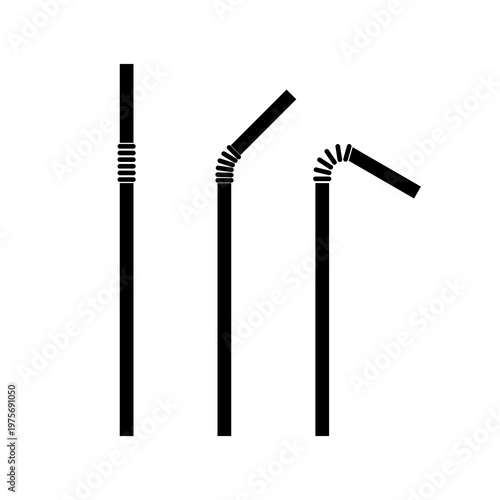 Drinking plastic straw icon isolated on white background
