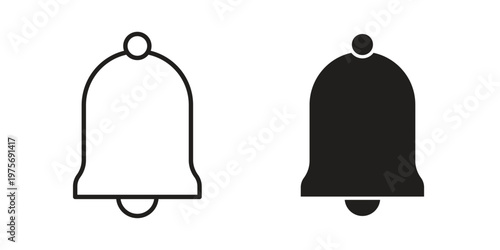 Notification icon vector design set. Icon Symbol Black Outline and Solid