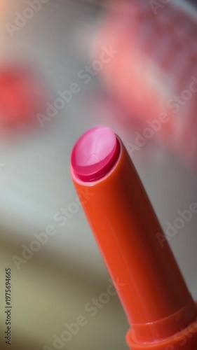 Lipstick red texture footage video for advertising content
