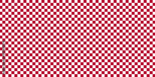 seamless repeating pattern with hand drawn checkerboard in red and white. Christmas red checker