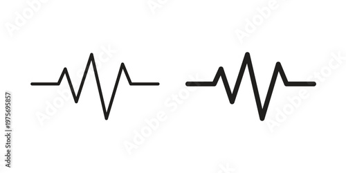 Quadro su tela Pulse icon vector design set. Icon Symbol Black Outline and Solid