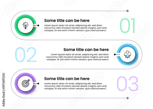 Infographic template. Line with 3 icons and numbers