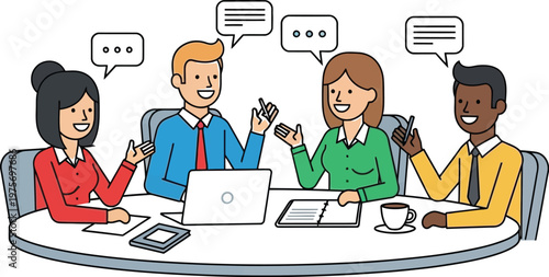 Diverse group of professionals engaged in a collaborative discussion around table