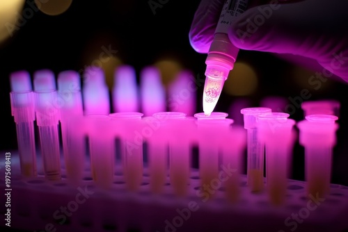 selective focus biotech lab producing diagnostic test kits under uv-sterile light