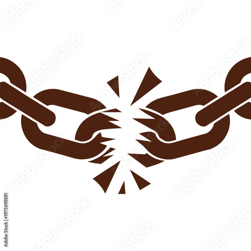 Broken Chain Symbol Freedom Minimal Vector Icon Clean Design 