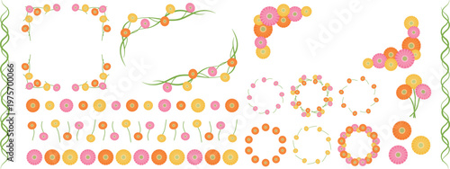 ガーベラのフレームと装飾セット