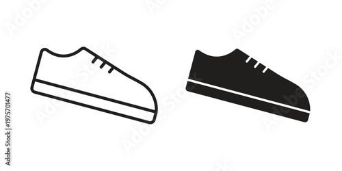 Shoes icon vector design set. Icon Symbol Black Outline and Solid