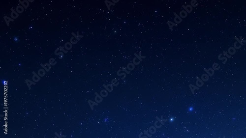 Constellation and Milky Way stars on a dark countryside skies. Time-lapse video.
