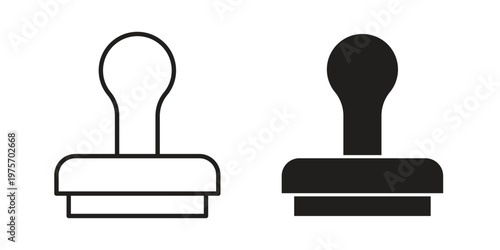 Stamp icon vector design set. Icon Symbol Black Outline and Solid