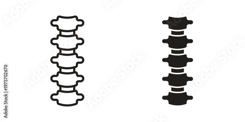 Spine icon vector design set. Icon Symbol Black Outline and Solid