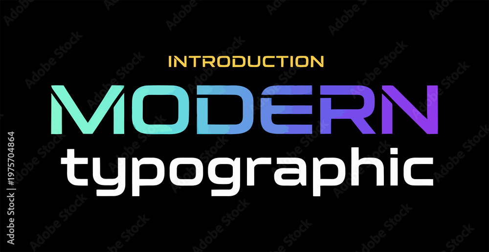Fototapeta premium A modern typographic design with colorful text on a black background