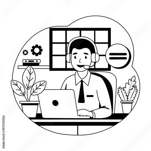 Glyph style illustration denoting a representative