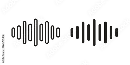 Voice icon vector design set. Icon Symbol Black Outline and Solid