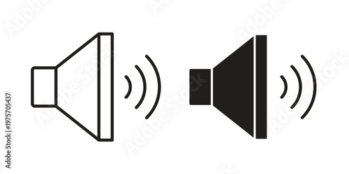 Volume icon vector design set. Icon Symbol Black Outline and Solid