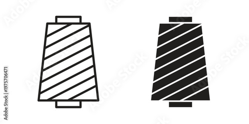 Yarn icon vector design set. Icon Symbol Black Outline and Solid