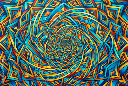 Abstract Geometric Spiral Pattern
