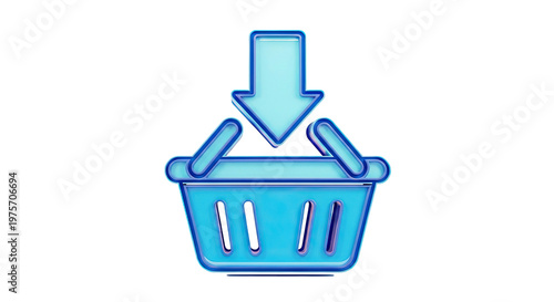 Shopping Cart Icon with Downward Arrow