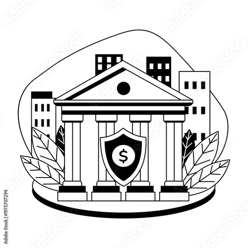 glyph style illustration showing loan insurance  