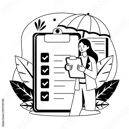 A glyph style illustration representing form filling  