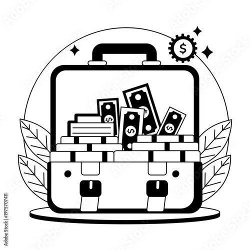 A glyph style illustration representing wealth protection 