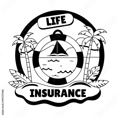glyph style illustration showing life insurance 