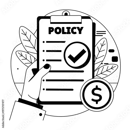A glyph style illustration showing policy 