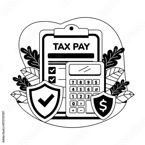 A glyph style illustration representing tax insurance  
