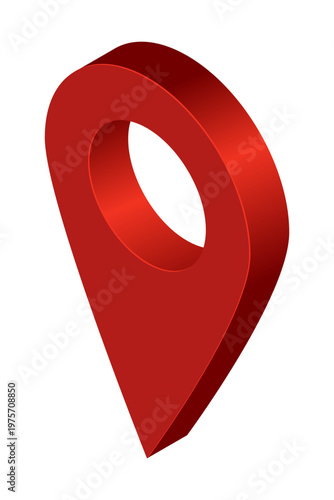 Isometric locator pin. 3D location pointer. Isometric pointer for map. Destination symbol. Navigation sign. Vector illustration