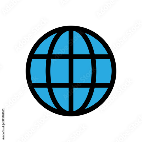 Globe blue vector icon. Earth Planet symbol