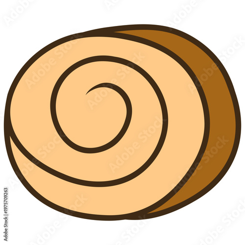 chocolate swiss rolls cake vector illustration