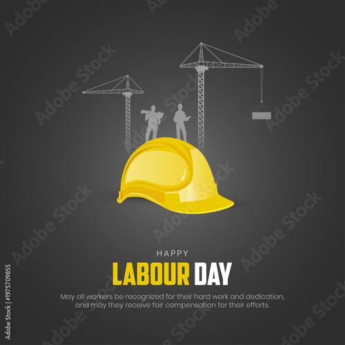 Happy Labour Day Social Media Post and Greeting Card Design. 1 May - International Workers Day Minimal and Modern Creative Post Template Vector Illustration