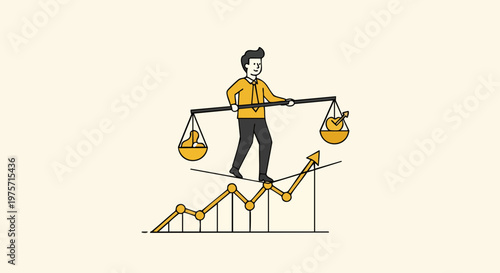 Market Risk Management and Business Balance Concept Illustration