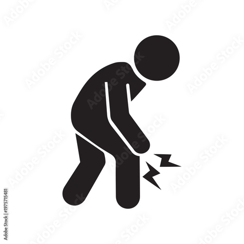 Silhouette icon of person experiencing knee pain
