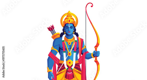 Lord rama a hindu deity depicted with a bow and arrow