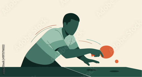 Professional Table Tennis Player Hitting a Powerful Forehand Return