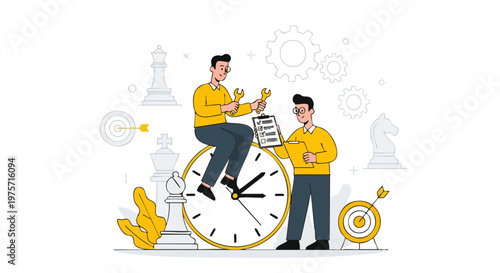 Business team optimizing time management and strategy for efficiency