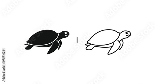 Turtle Symbols Black  White Design Ideas Vector