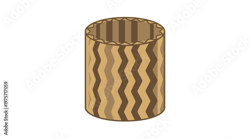 Brown and beige striped cylindrical object.