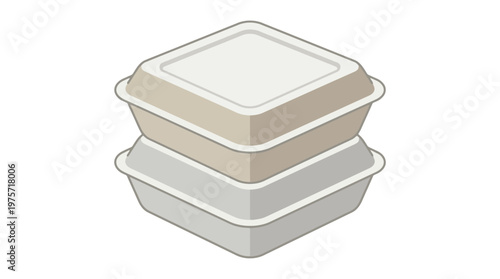 Stack of plastic food containers.