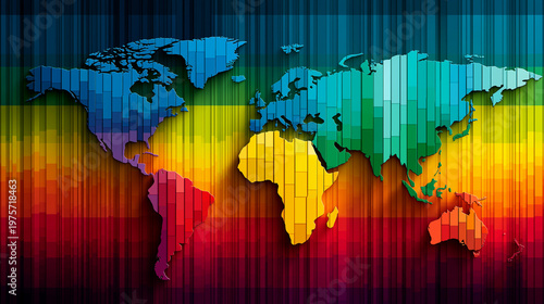 Abstract travel-inspired background featuring cultural color palettes representing a world city, global identity concept, vibrant travel branding, multicultural design background,